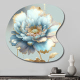 Chic Blue Blooming Flower IV - Asymmetric Metal Wall Art