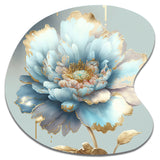 Chic Blue Blooming Flower IV - Asymmetric Metal Wall Art