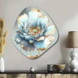 Chic Blue Blooming Flower IV - Asymmetric Metal Wall Art