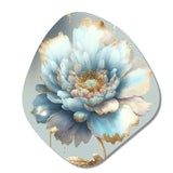 Chic Blue Blooming Flower IV - Asymmetric Metal Wall Art