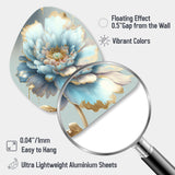 Chic Blue Blooming Flower IV - Asymmetric Metal Wall Art