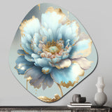 Chic Blue Blooming Flower IV - Asymmetric Metal Wall Art