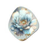 Chic Blue Blooming Flower IV - Asymmetric Metal Wall Art