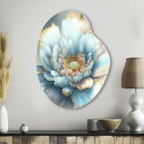 Chic Blue Blooming Flower IV - Asymmetric Metal Wall Art