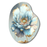 Chic Blue Blooming Flower IV - Asymmetric Metal Wall Art