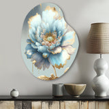 Chic Blue Blooming Flower IV - Asymmetric Metal Wall Art