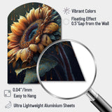 Realistic Sunflower - Asymmetric Metal Wall Art