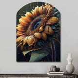 Realistic Sunflower - Asymmetric Metal Wall Art