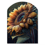 Realistic Sunflower - Asymmetric Metal Wall Art