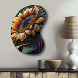 Realistic Sunflower - Asymmetric Metal Wall Art