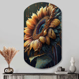 Realistic Sunflower - Asymmetric Metal Wall Art