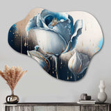 Light Blue And White Cally Lillies II - Asymmetric Metal Wall Art