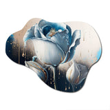 Light Blue And White Cally Lillies II - Asymmetric Metal Wall Art