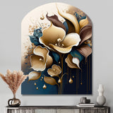 Deep Blue Calla Lily Bouquet VI - Asymmetric Metal Wall Art