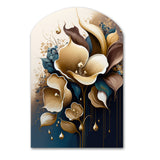 Deep Blue Calla Lily Bouquet VI - Asymmetric Metal Wall Art