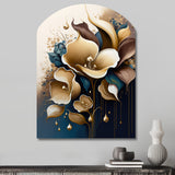 Deep Blue Calla Lily Bouquet VI - Asymmetric Metal Wall Art