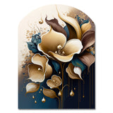 Deep Blue Calla Lily Bouquet VI - Asymmetric Metal Wall Art