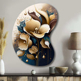 Deep Blue Calla Lily Bouquet VI - Asymmetric Metal Wall Art