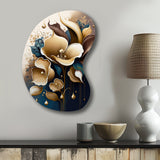 Deep Blue Calla Lily Bouquet VI - Asymmetric Metal Wall Art