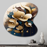 Deep Blue Calla Lily Bouquet VI - Asymmetric Metal Wall Art