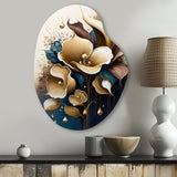 Deep Blue Calla Lily Bouquet VI - Asymmetric Metal Wall Art