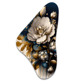 Black And Gold Camellia Bouquet I - Asymmetric Metal Wall Art