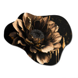 Black And Gold Dahlia - Asymmetric Metal Wall Art