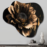 Black And Gold Dahlia - Asymmetric Metal Wall Art