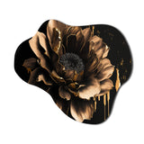 Black And Gold Dahlia - Asymmetric Metal Wall Art