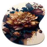 Burgundy And Blue Dahlia Bunch II - Asymmetric Metal Wall Art