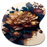 Burgundy And Blue Dahlia Bunch II - Asymmetric Metal Wall Art