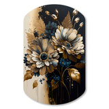 Blue And Gold Daisy Bunch II - Asymmetric Metal Wall Art