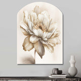 Indigold Beige Flower I - Asymmetric Metal Wall Art