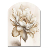 Indigold Beige Flower I - Asymmetric Metal Wall Art