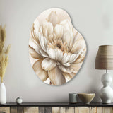 Indigold Beige Flower I - Asymmetric Metal Wall Art