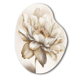 Indigold Beige Flower I - Asymmetric Metal Wall Art