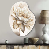 Indigold Beige Flower I - Asymmetric Metal Wall Art