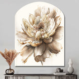 Single Beige Flower I - Asymmetric Metal Wall Art