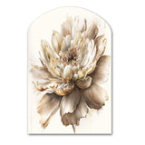 Single Beige Flower I - Asymmetric Metal Wall Art