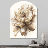 Single Beige Flower I - Asymmetric Metal Wall Art