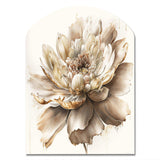 Single Beige Flower I - Asymmetric Metal Wall Art