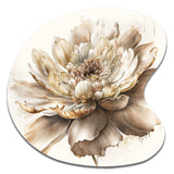 Single Beige Flower I - Asymmetric Metal Wall Art