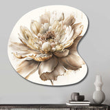 Single Beige Flower I - Asymmetric Metal Wall Art