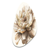 Single Beige Flower I - Asymmetric Metal Wall Art