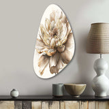 Single Beige Flower I - Asymmetric Metal Wall Art