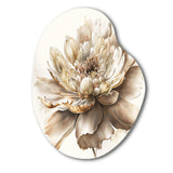 Single Beige Flower I - Asymmetric Metal Wall Art