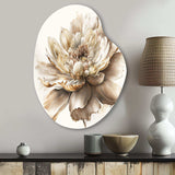 Single Beige Flower I - Asymmetric Metal Wall Art