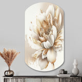 Blooming Beige Floral Design I - Asymmetric Metal Wall Art