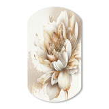 Blooming Beige Floral Design I - Asymmetric Metal Wall Art