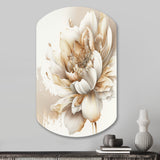 Blooming Beige Floral Design I - Asymmetric Metal Wall Art